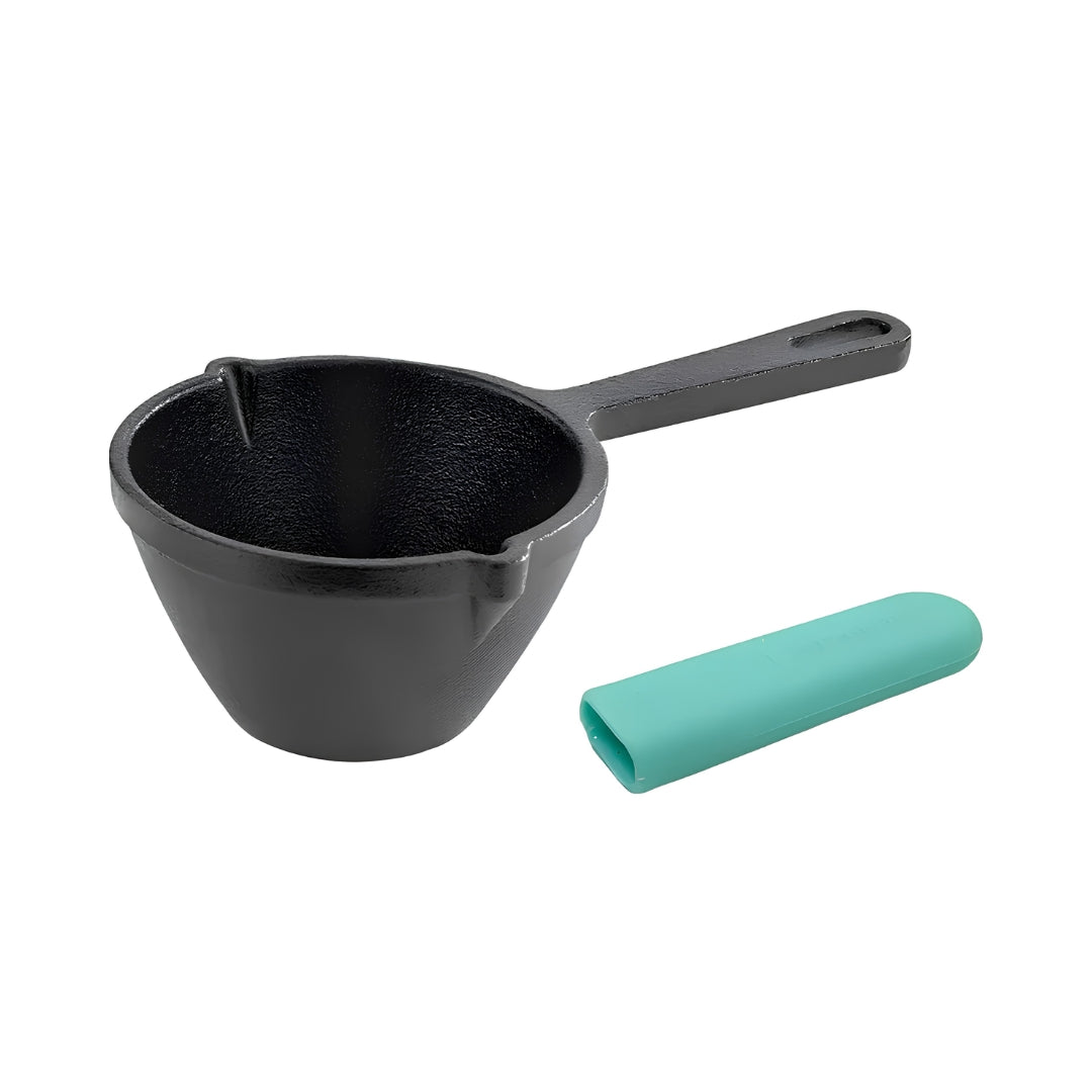Bergner Eco Cast Iron Tadka Pan with Silicone Sleeve 10 cm - Black