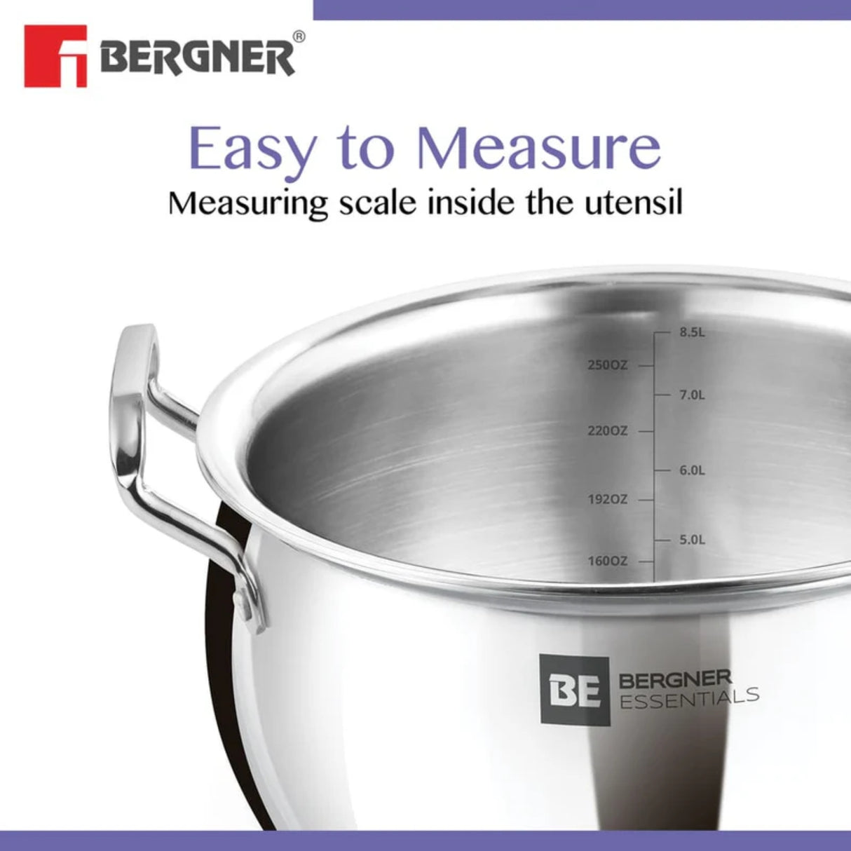 Bergner Essentials Ankush Triply Stainless Steel Rice Handi with Glass Lid 28 cm \ 8.5 L_6