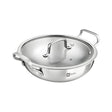 Bergner Essentials Girisha Triply SS Kadai with Glass Lid 18 cm _ 1.4 L_Front View
