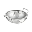 Bergner Essentials Girisha Triply SS Kadai with Glass Lid 20 cm _ 1.9 L_Front View