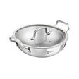 Bergner Essentials Girisha Triply SS Kadai with Glass Lid 26 cm _ 3.9 L_Front View