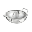 Bergner Essentials Girisha Triply SS Kadai with Glass Lid 32 cm _ 7 L_Front View