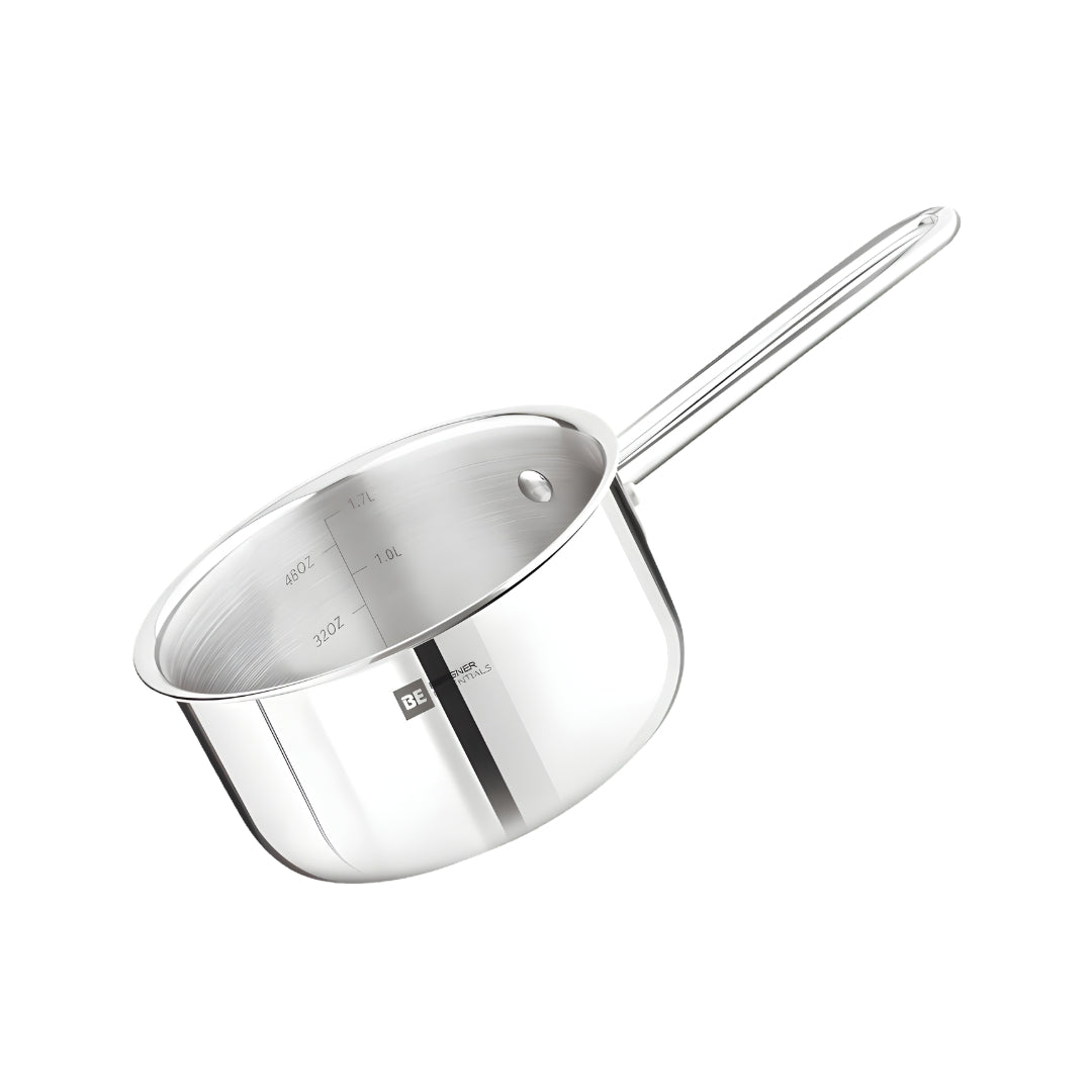 Bergner Essentials Girisha Triply Stainless Steel Milk Pan 16 cm _ 1.7 L_Front View