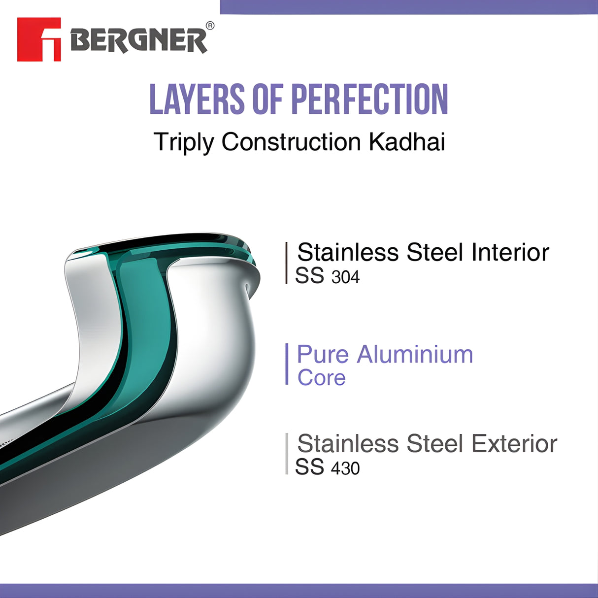 Bergner Essentials Girisha Triply Stainless Steel Milk Pan 18 cm \ 2 L_4
