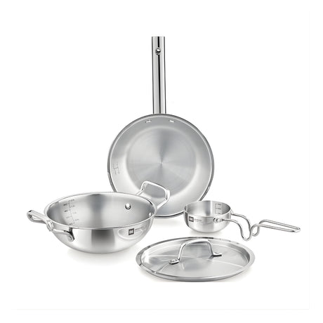 Bergner Essentials Triply SS Cookware Set 4 Pcs - Silver_1