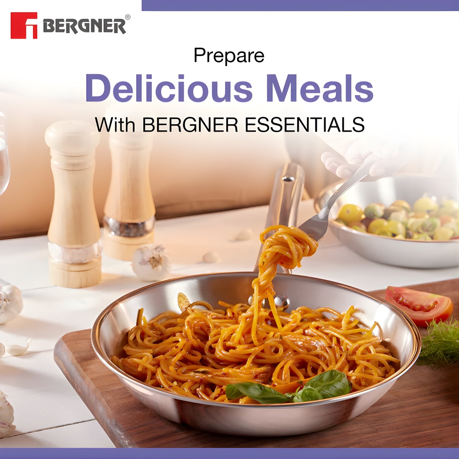 Bergner Essentials Triply SS Cookware Set 4 Pcs - Silver_2