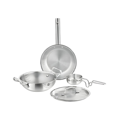 Bergner Essentials Triply SS Cookware Set 4 Pcs - Silver_Front View