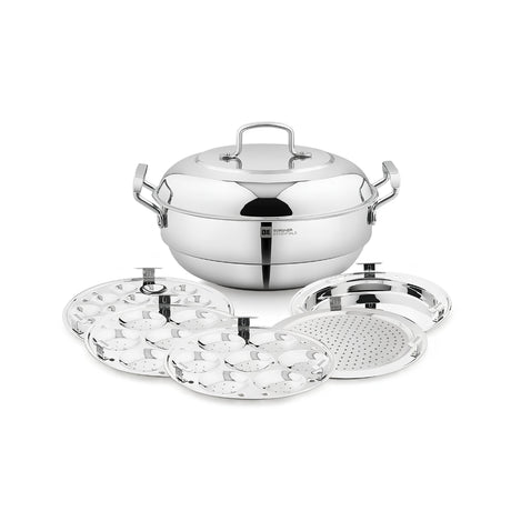 Bergner Essentials Triply SS Multikadai with 5 Plates and Lid 27 cm_1