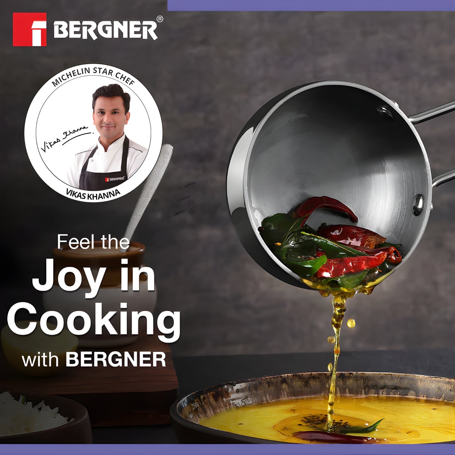 Bergner Essentials Triply SS Tadka Pan 10 cm \ 300 ml_5
