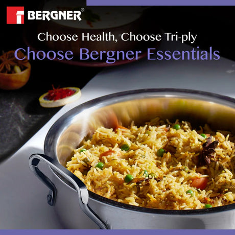 Bergner Essentials Triply Stainless Steel Biryani Handi with Lid 24 cm \ 4.4 L_2