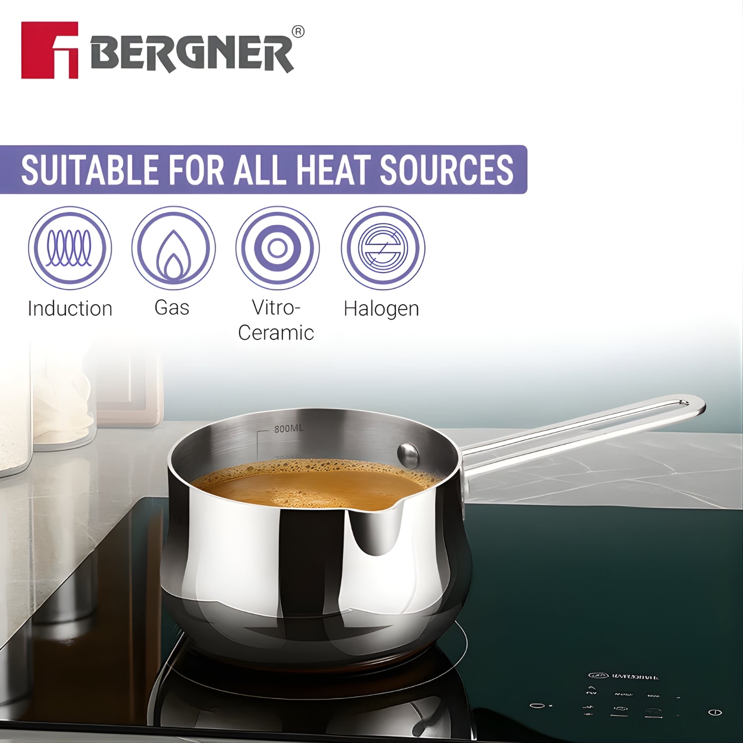 Bergner Essentials Triply Stainless Steel Coffee Warmer 12 cm \ 800 ml_6