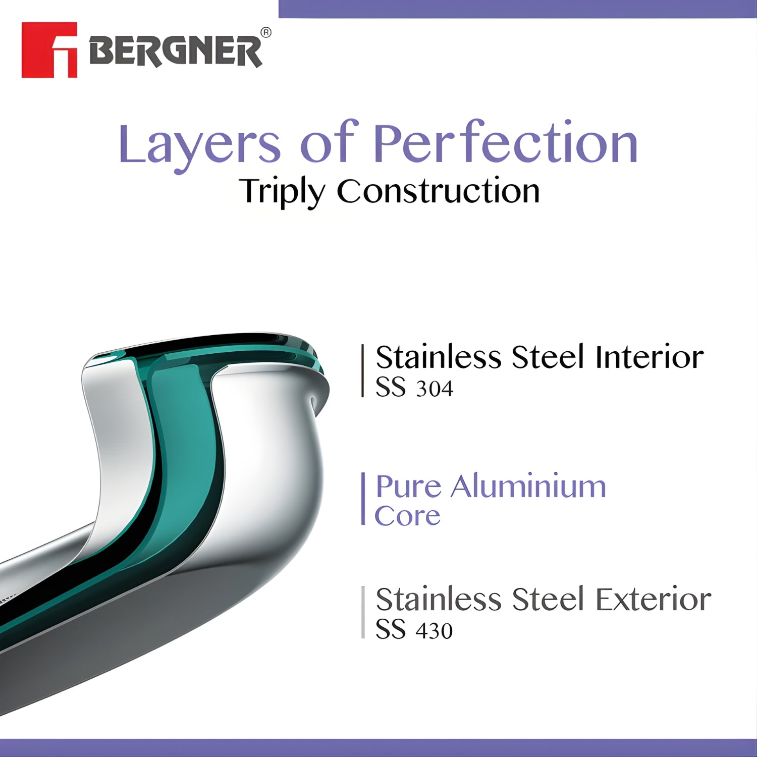 Bergner Essentials Triply Stainless Steel Extra Deep Kadai 18 cm \ 1 L_6