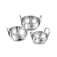 Bergner Essentials Triply Stainless Steel Junior Kadai Set of 3 Pcs - 10 cm _ 12 cm _ 14 cm_1