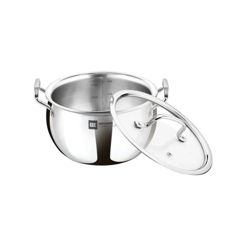 Bergner Essentials Triply Stainless Steel Rice Handi with Glass Lid 20 cm \ 4 L_1