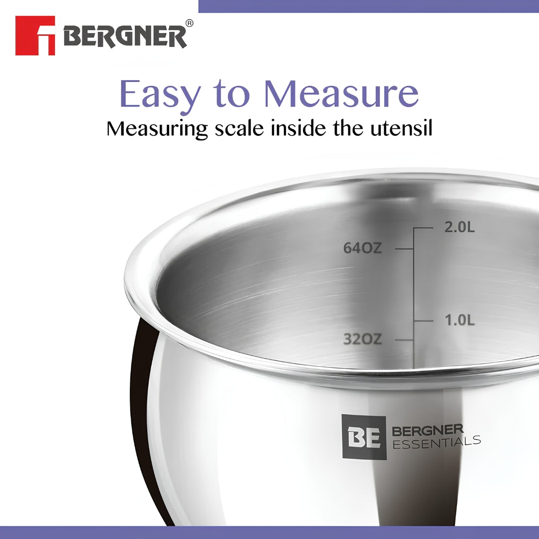 Bergner Essentials Triply Stainless Steel Rice Handi with Lid 20 cm \ 4 L_5