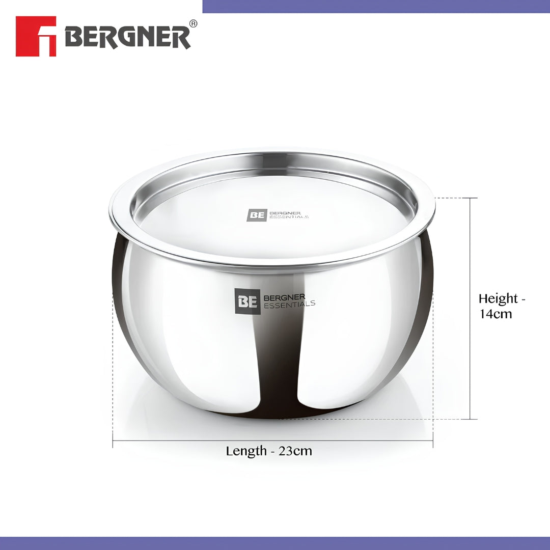 Bergner Essentials Triply Stainless Steel Rice Handi with Lid 20 cm \ 4 L_7