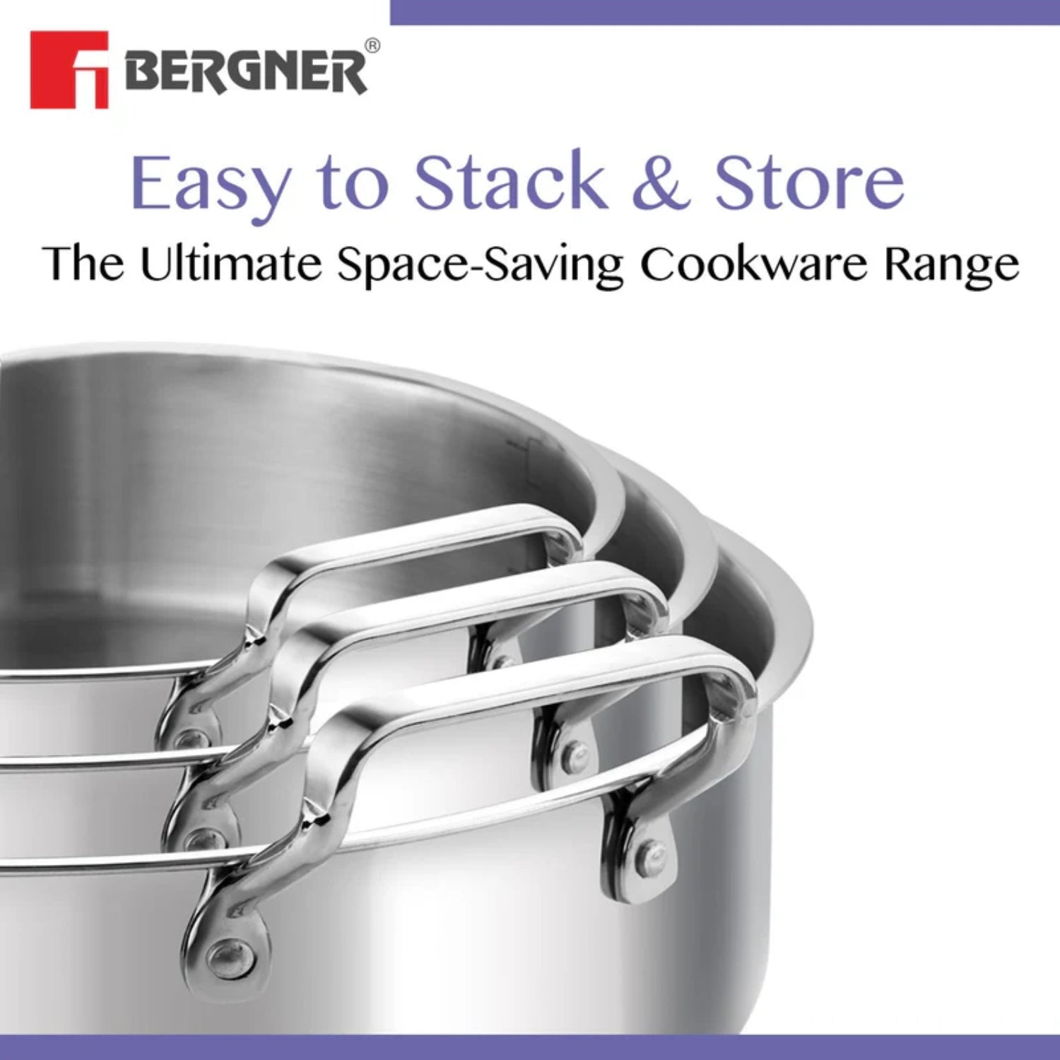 Bergner Essentials Triply Stainless Steel Shallow Biryani Pan with Lid 24 cm \ 3.9 L_4