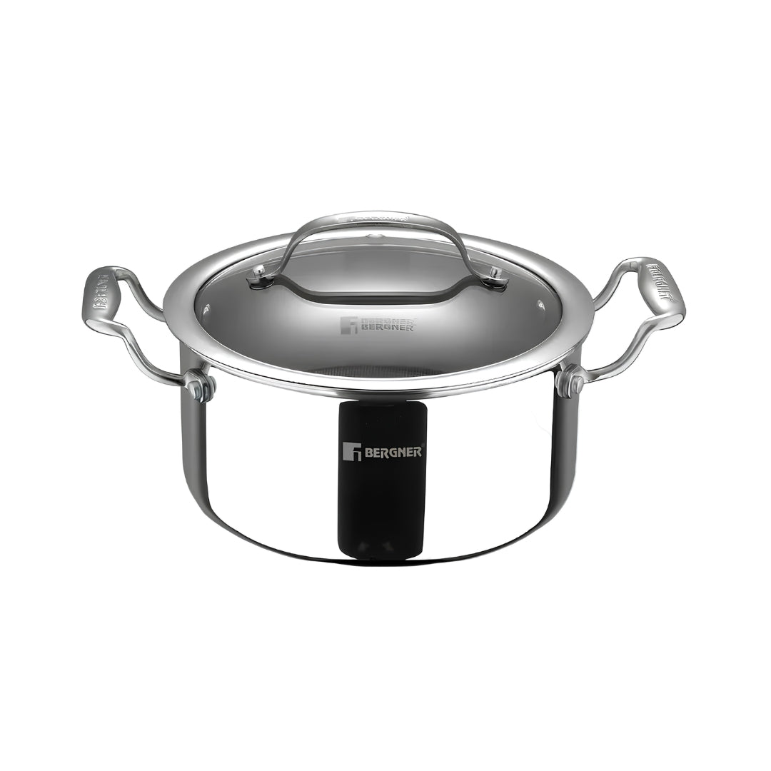 Bergner Hi-Tech Giro X Ceramic Coating Casserole with Glass Lid 24 cm \ 5.4 L