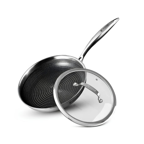 Bergner Hitech Triply Stainless Steel Non Stick Fry Pan with Glass Lid - 28 cm_1