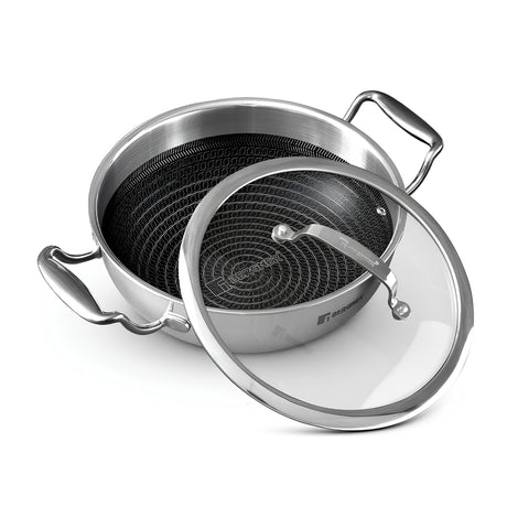 Bergner Hitech Triply Stainless Steel Non Stick Kadai with Glass Lid 24 cm \ 2.5 L_1