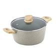 Bergner Naturally Ceramic Cooking Pot Casserole with Glass Lid 26 cm \ 5.5 L - Grey_1