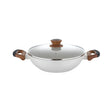 Bergner Naturally Non Stick Marble Kadai with Glass Lid 28 cm _ 3.3 L - White_Front View