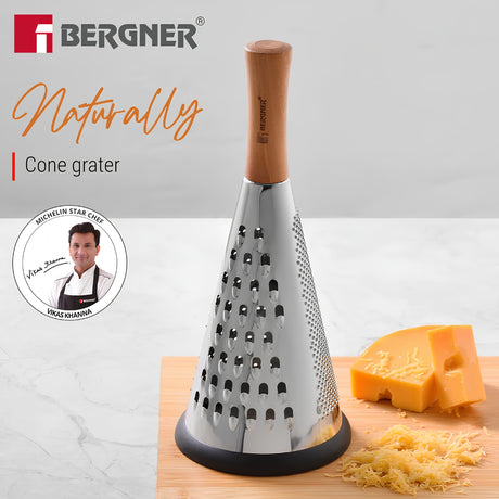 Bergner Naturally Stainless Steel Cone Grater - Silver_2