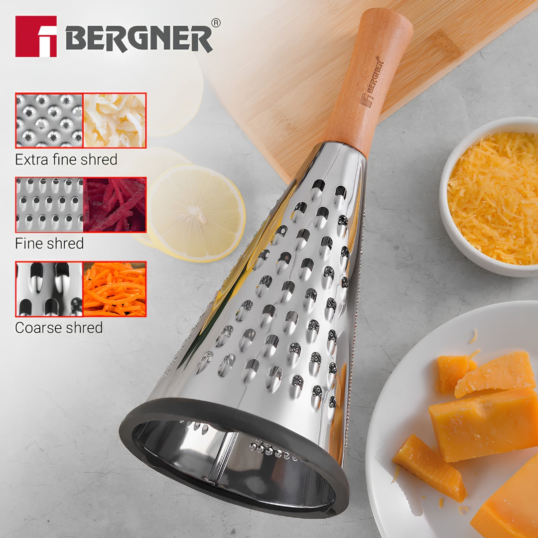 Bergner Naturally Stainless Steel Cone Grater - Silver_5