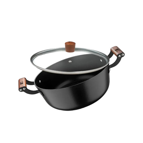 Bergner Odin Light Weight Iron Casserole with Glass Lid 28 cm \ 5.6 L - Black_1
