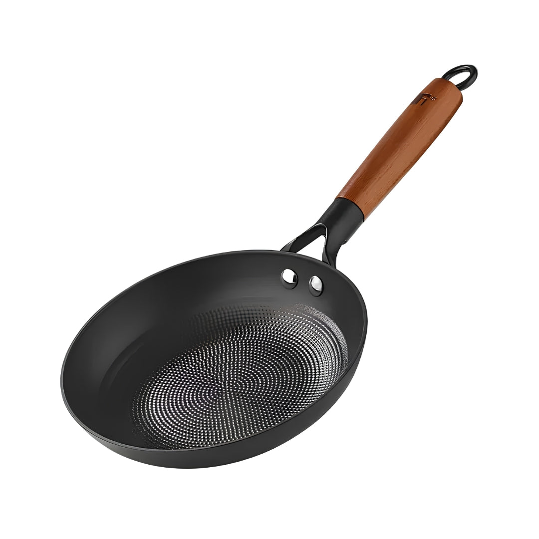 Bergner Odin Light Weight Iron Fry Pan with Wooden Coated Handle 20 cm - Black