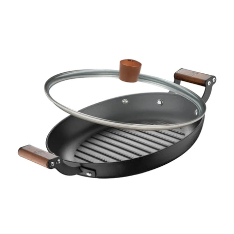 Bergner Odin Lightweight Cast Iron Enamel Finish Grill Pan 28 cm - Black_1