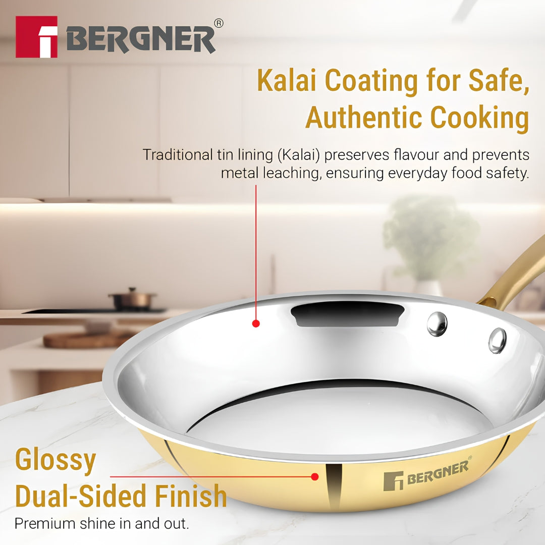 Bergner Peetlam Kalai Brass Coated Fry Pan 24 cm _ 1 L - Golden Yellow_4