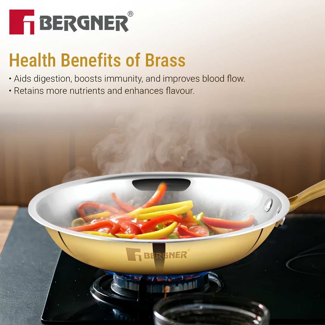 Bergner Peetlam Kalai Brass Coated Fry Pan 24 cm _ 1 L - Golden Yellow_5
