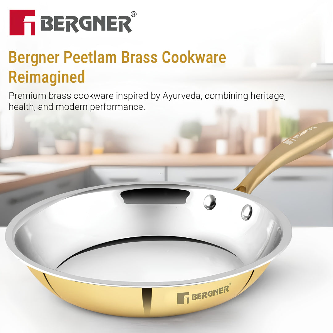 Bergner Peetlam Kalai Brass Coated Fry Pan 24 cm _ 1 L - Golden Yellow_8