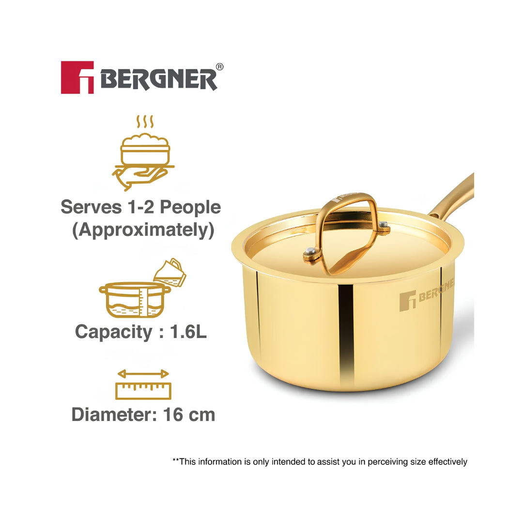 Bergner Peetlam Kalai Coated Brass Sauce Pan with Lid 16 cm _ 1.6 L - Golden Yellow_2