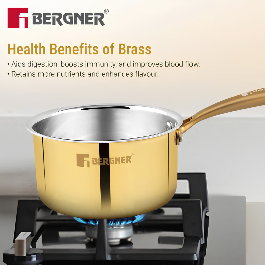 Bergner Peetlam Kalai Coated Brass Sauce Pan with Lid 16 cm _ 1.6 L - Golden Yellow_6