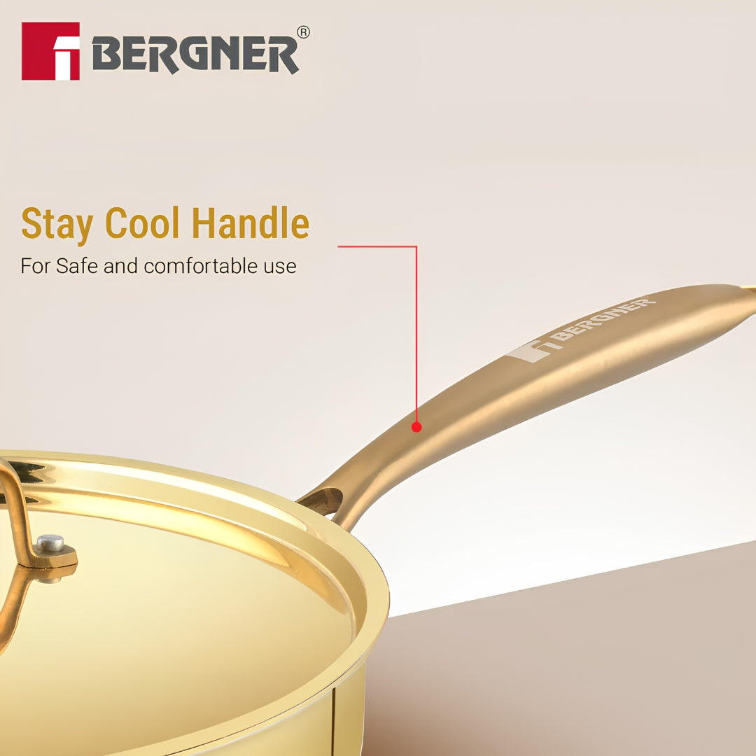 Bergner Peetlam Kalai Coated Brass Saute Pan with Lid 22 cm _ 1.3 L - Golden Yellow_6