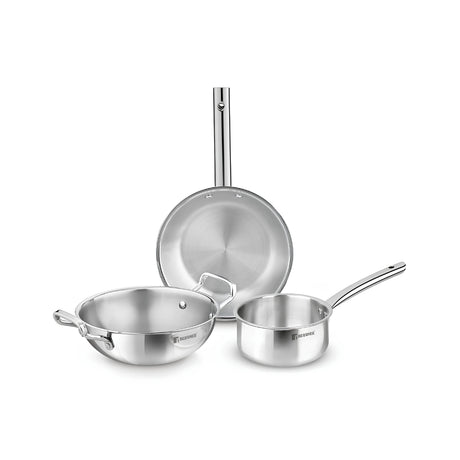 Bergner TriPro Triply Stainless Steel Cookware Set 3 Pcs - Silver_1