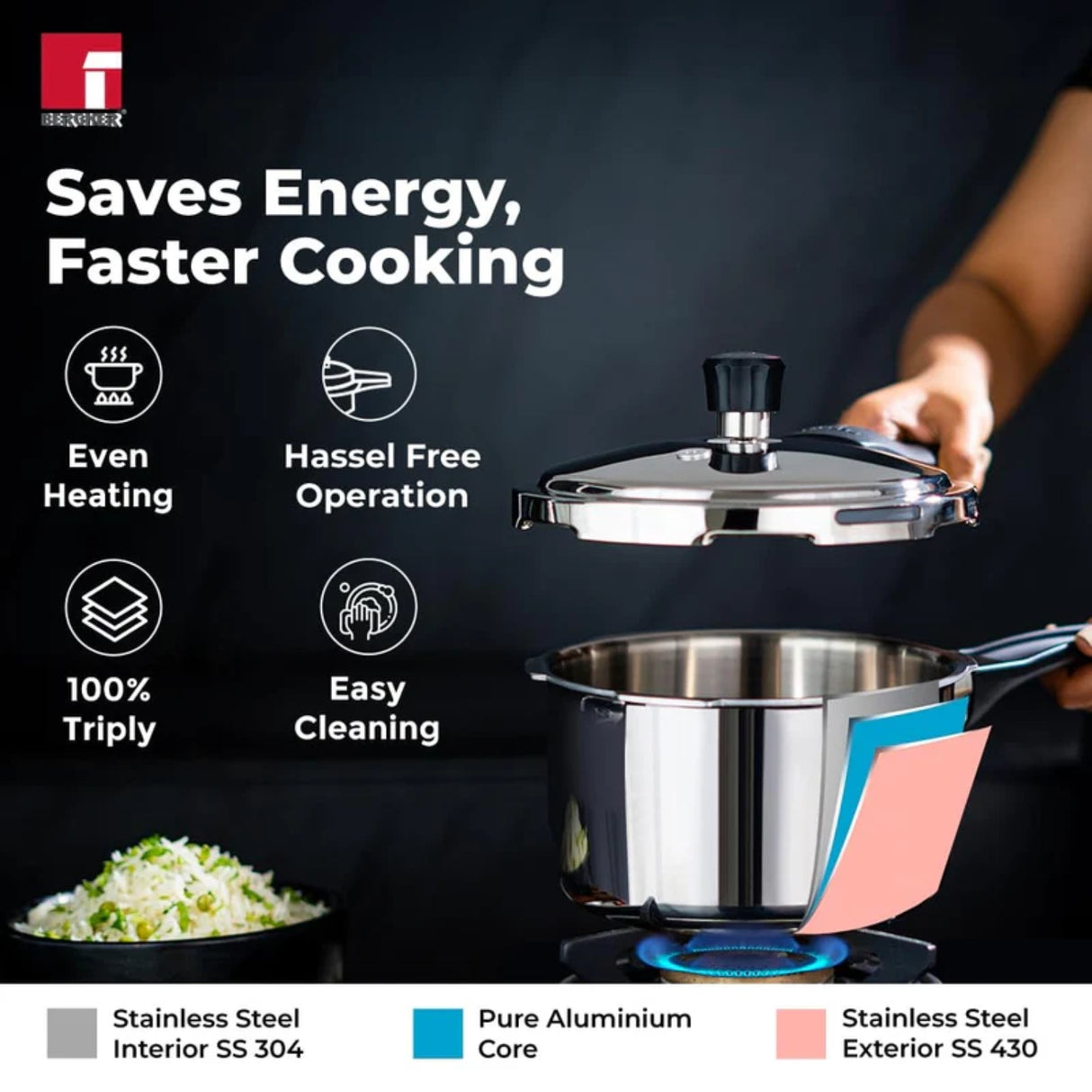 Bergner Trimax Triply Stainless Steel Pressure Cooker 1.5 L_3