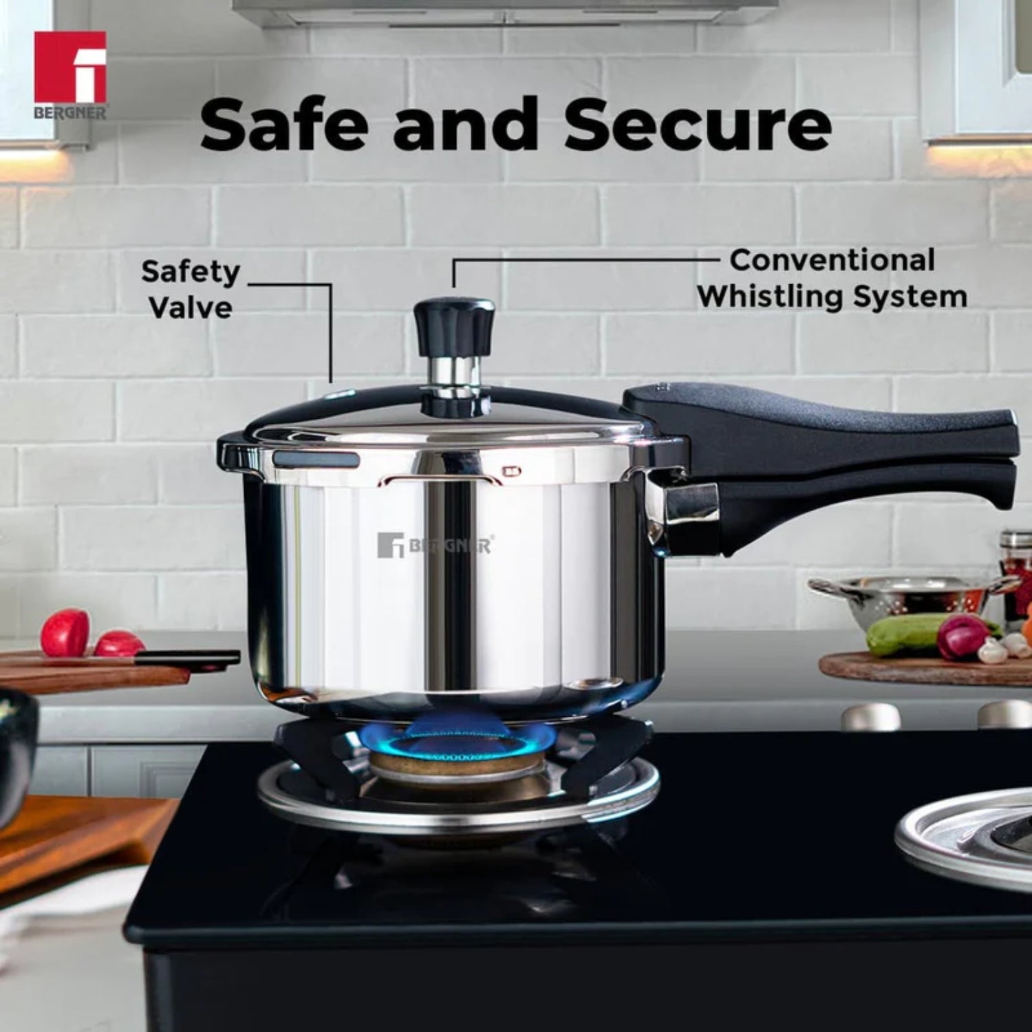 Bergner Trimax Triply Stainless Steel Pressure Cooker 2 L_4