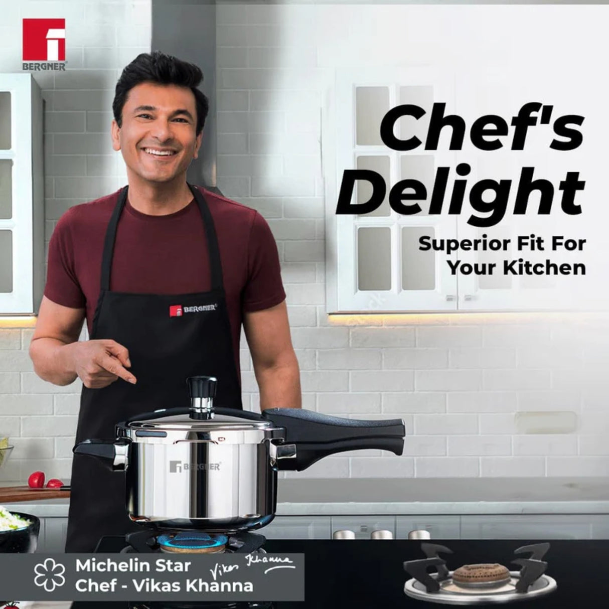 Bergner Trimax Triply Stainless Steel Pressure Cooker 3 L_2