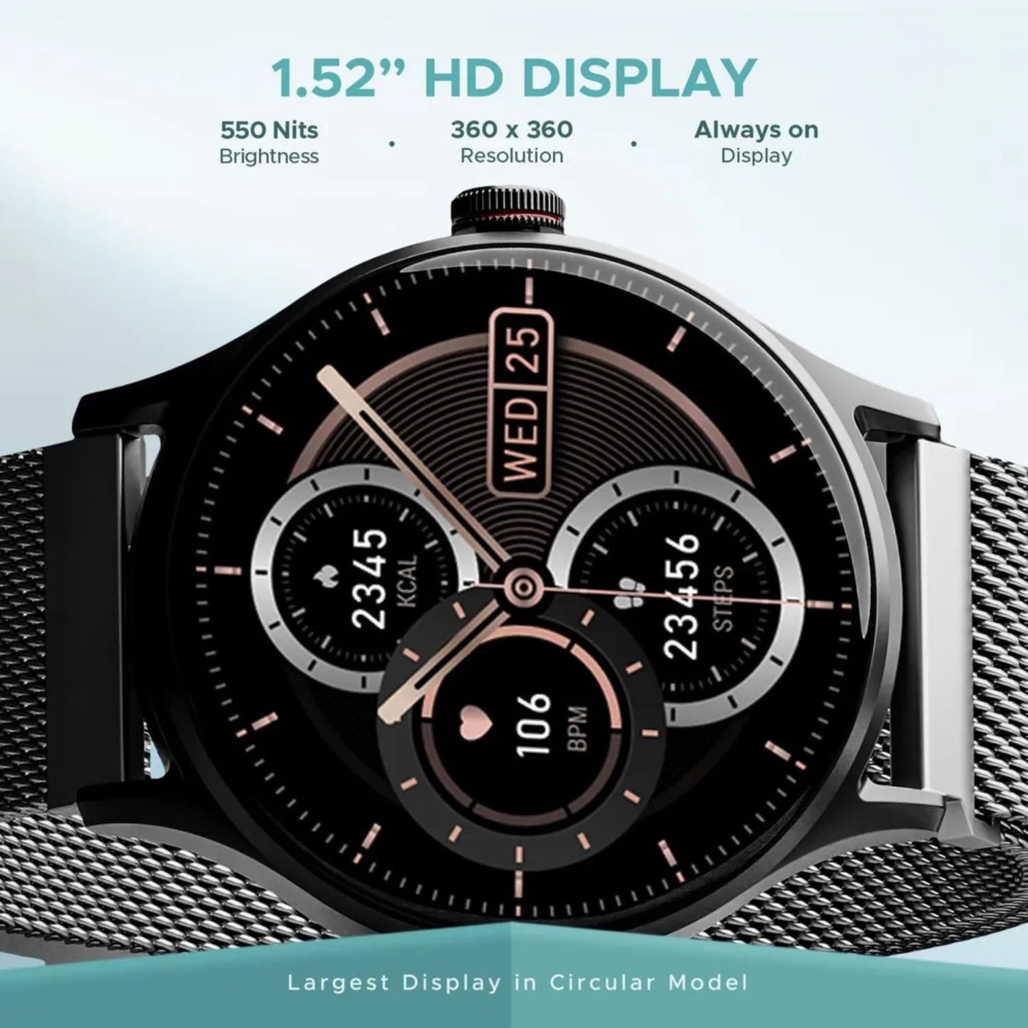 Boat Lunar Vista with HD Display Bluetooth Calling - Metal Silver_3