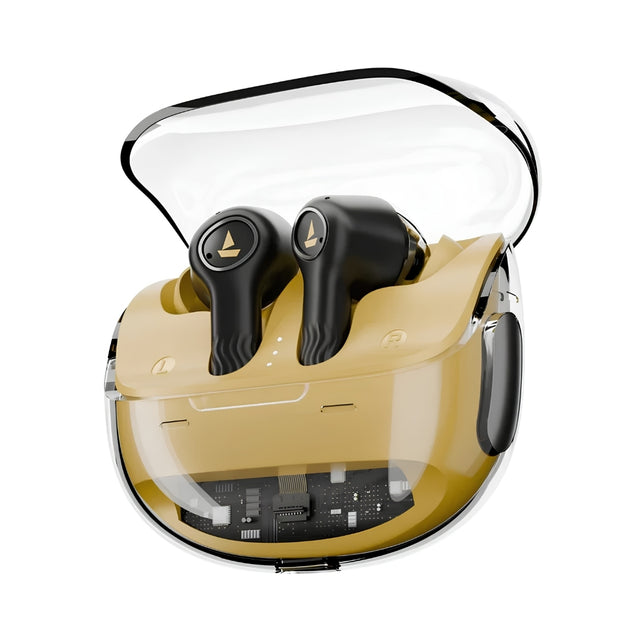 Boat Nirvana Crystl True Wireless Earbuds - Yellow Pop_FrontView