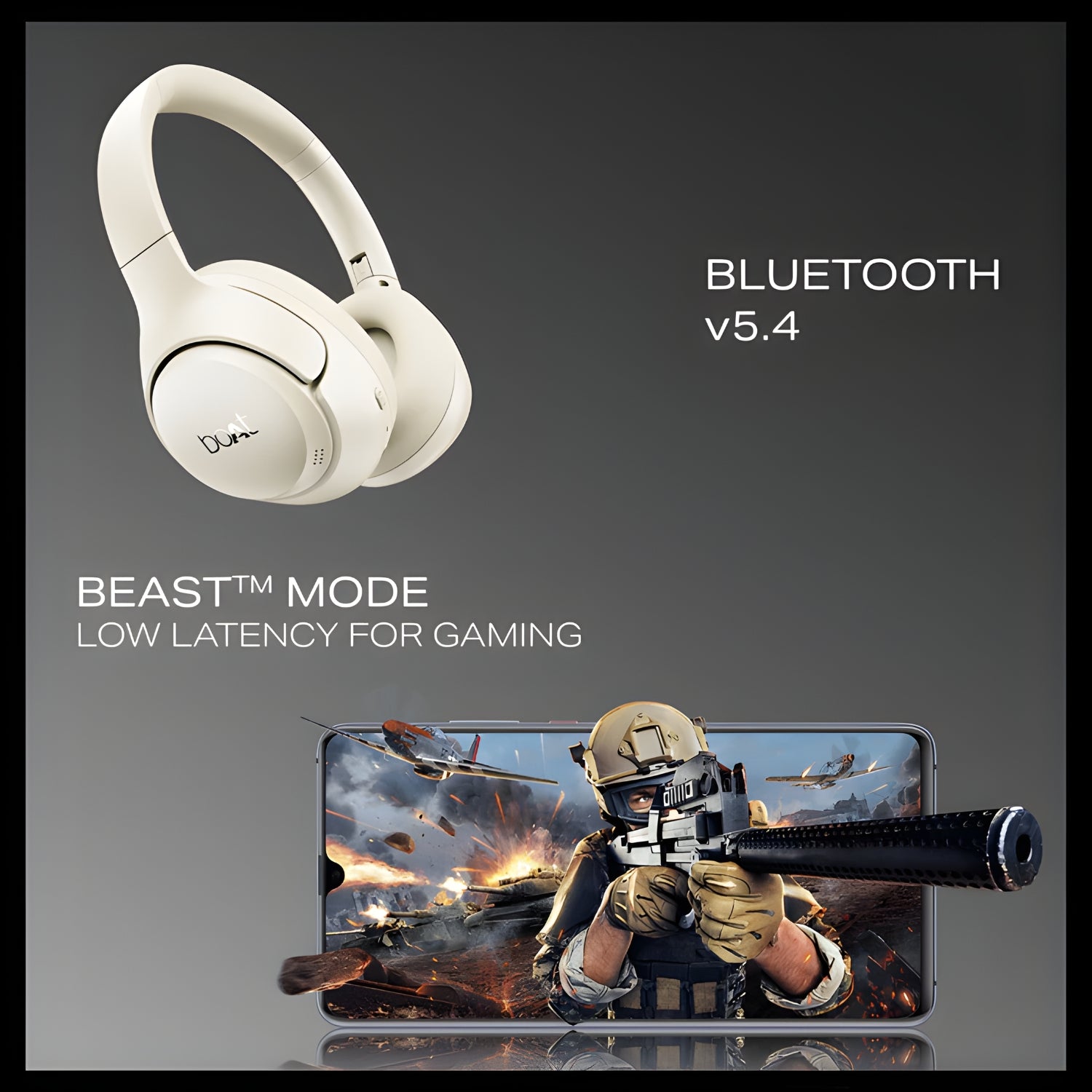 Boat Rockerz 551 ANC Pro Wireless Bluetooth Headphone - Hazel Beige_4