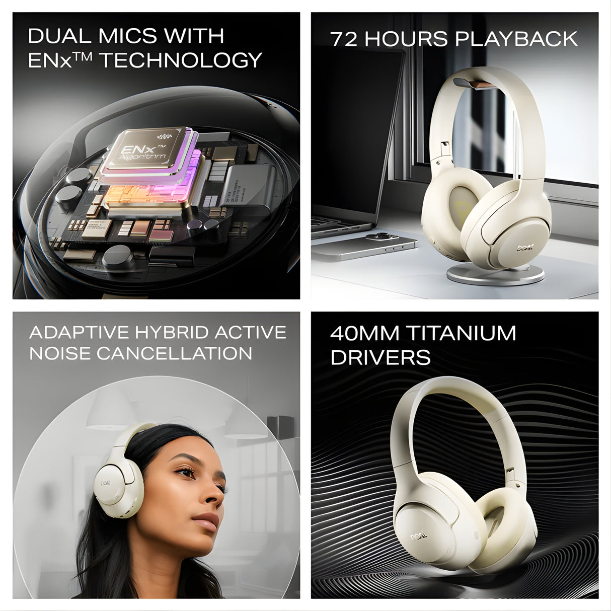 Boat Rockerz 551 ANC Pro Wireless Bluetooth Headphone - Hazel Beige_5