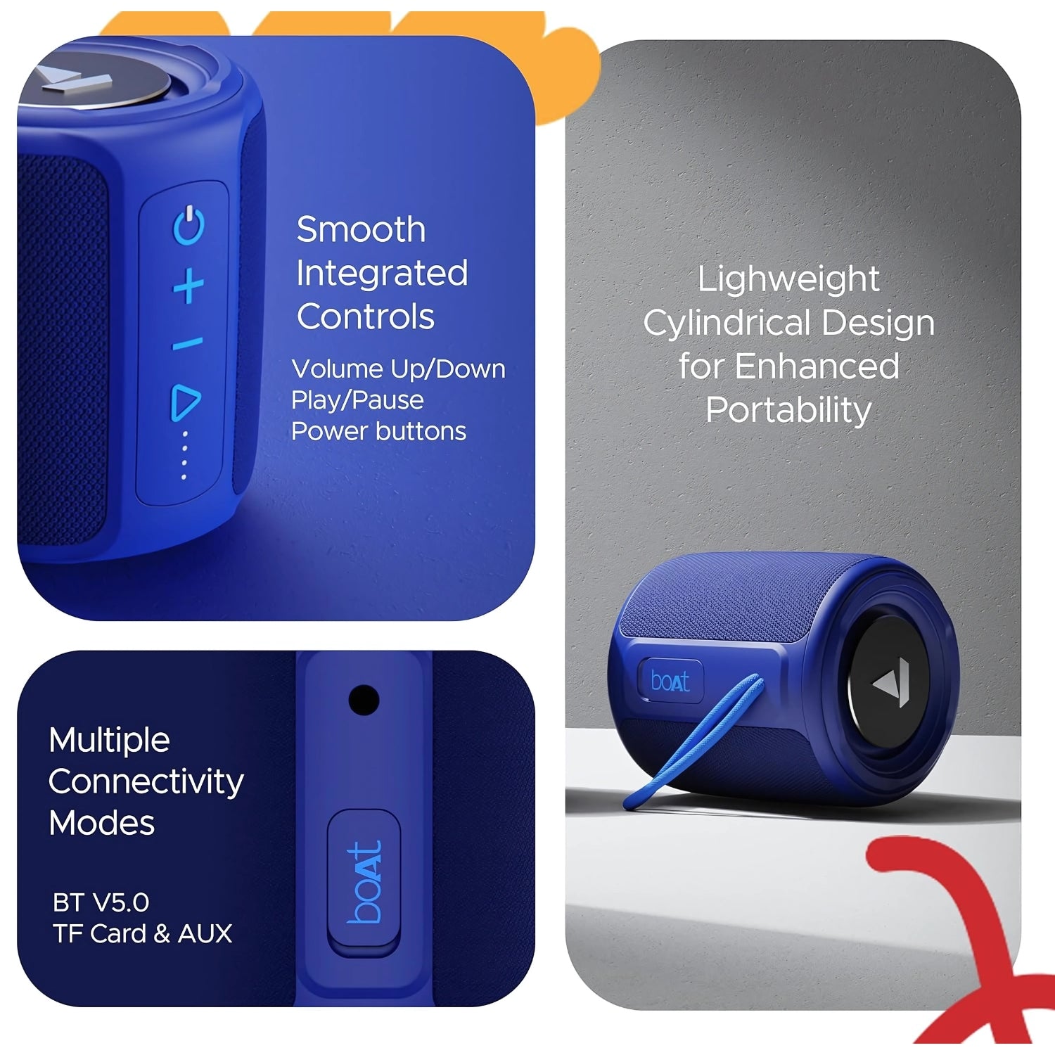 Boat Stone 352 Portable Bluetooth Speaker 10W - Vibing Blue_8