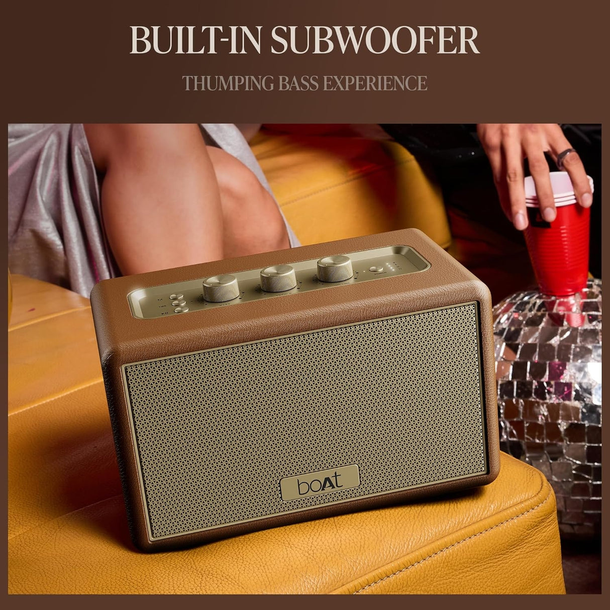 Boat Stone Opus Bluetooth Speaker 80W - Caramel Brown_3
