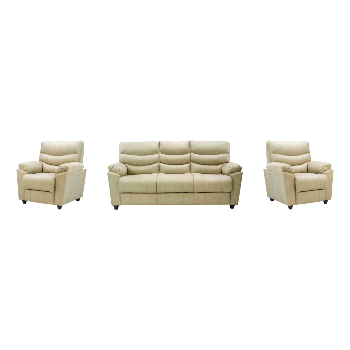 Bonn Pro Royale Fabric Sofa Set (3+1+1 Seater) - Half White