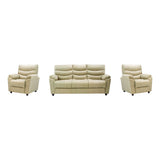 Bonn Pro Royale Fabric Sofa Set (3+1+1 Seater) - Half White