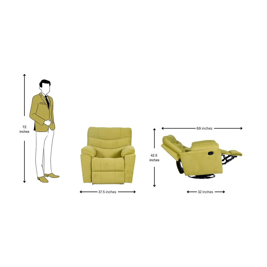 Bonn Fabric Recliner 1-Seater - Green_7